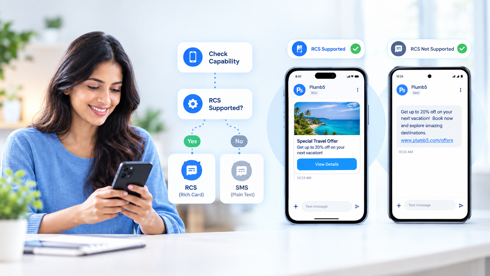 Plumb5 RCS campaign automatically falling back to SMS for unsupported devices